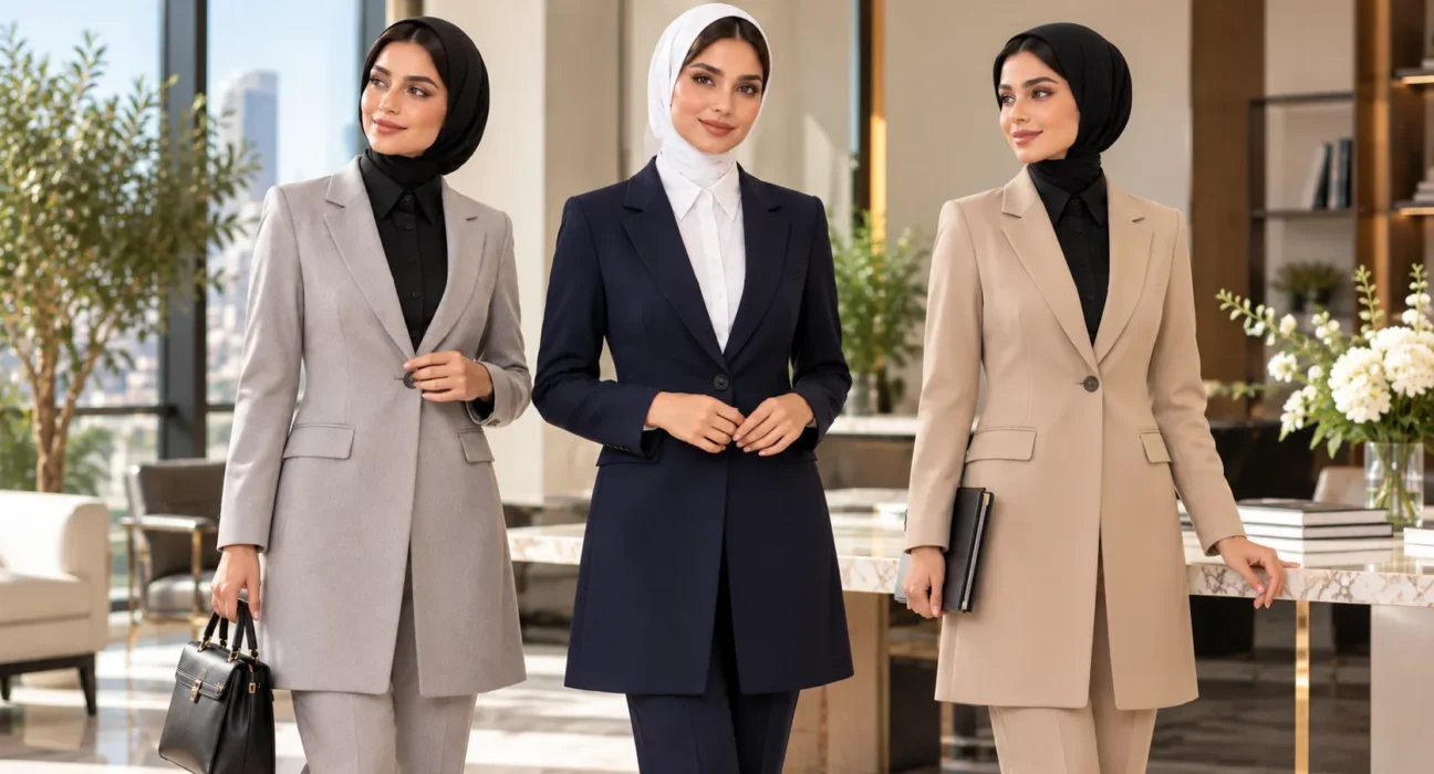 ست رنگ یقه حجاب با مانتو