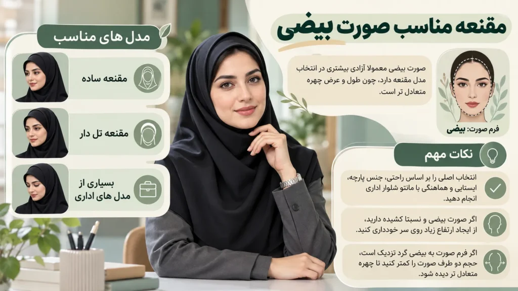 مقنعه صورت بیضی