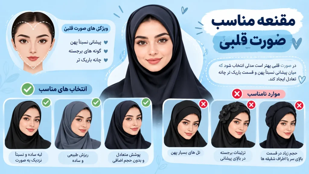 مقنعه صورت قلبی
