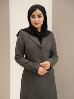 مانتو شلوار دیپلمات یقه انگلیسی خط قرمز - Image 5