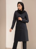 مانتو و شلوار یقه هفت چهارخانه ریز - Image 5