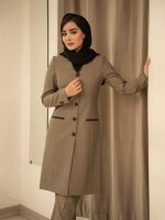 مانتو و شلوار یقه هفت چهارخانه ریز - Image 16