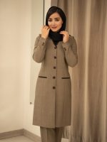 مانتو و شلوار یقه هفت چهارخانه ریز - Image 17