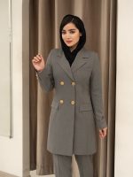 مانتو و شلوار بزیاق یقه انگلیسی چهار دکمه - Image 15