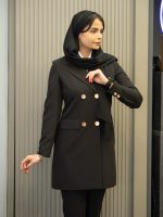 مانتو شلوار فیونا یقه انگلیسی چهار دکمه طلایی - Image 2