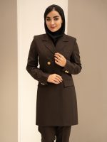 مانتو و شلوار بزیاق یقه انگلیسی چهار دکمه