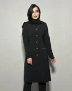 مانتو و شلوار یقه هفت رنگ مشکی