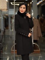 پالتو زنانه فوتر استين دكمه يقه خزدار