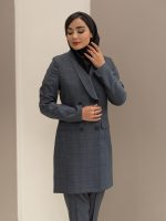 مانتو شلوار چهارخانه یقه آرشال چهار دکمه - Image 18
