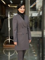 مانتو شلوار چهارخانه یقه آرشال چهار دکمه - Image 12