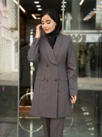 مانتو شلوار چهارخانه یقه آرشال چهار دکمه - Image 13