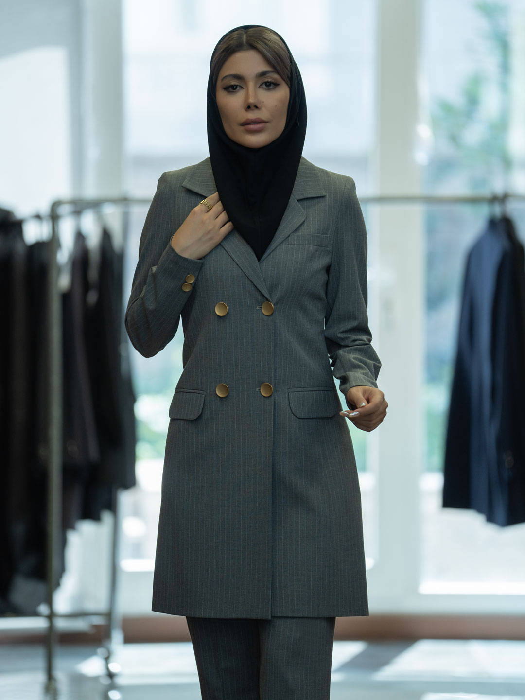 مانتو شلوار دیپلمات یقه انگلیسی مانتو شلوار دیپلمات یقه انگلیسی