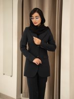 مانتو شلوار فیونا یقه انگلیسی دو دکمه - Image 10