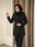 مانتو شلوار فیونا یقه انگلیسی دو دکمه - Image 9