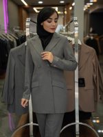 مانتو شلوار اداری بزیاق یقه بلیزری سه دکمه - Image 28