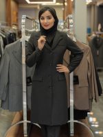 مانتو شلوار اداری پیردوپل یقه ساتن دار - Image 19