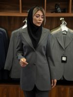 مانتو شلوار دیپلمات دوخط یقه بلیزری