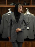 مانتو شلوار دیپلمات دوخط یقه بلیزری - Image 4