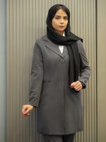 مانتو شلوار فیونا یقه انگلیسی تک دکمه - Image 4