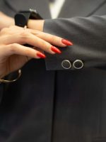 مانتو شلوار فیونا یقه انگلیسی تک دکمه - Image 6