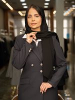 مانتو شلوار اداری بزیاق یقه بلیزری سه دکمه - Image 4
