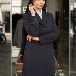 مانتو شلوار فیونا یقه انگلیسی تک دکمه
