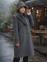 پالتو فوتر یقه آرشال خز دار دو جیب - Image 4