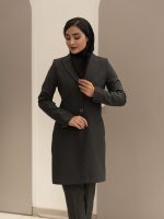 مانتو شلوار بزیاق یقه بلیزری دو دکمه - Image 26