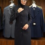 مانتو شلوار فیونا یقه هفت ساتن دار