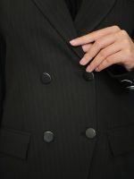 مانتو شلوار دیپلمات یقه بلیزری پایین کج - Image 19