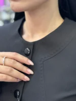 مانتو تک یقه گرد بانتو دوزی 3