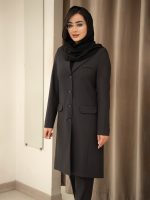 مانتو شلوار دیپلمات یقه بلیزری آستین سه دکمه - Image 17