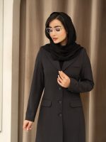 مانتو شلوار دیپلمات یقه بلیزری آستین سه دکمه - Image 16