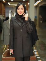 مانتو شلوار شانتون یقه انگلیسی دو دکمه - Image 14