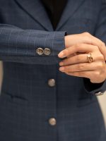 مانتو شلوار چهارخونه یقه انگلیسی سه دکمه - Image 11