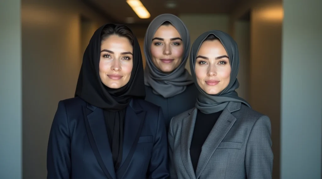 استایلهای پیشنهادی برای ست کردن مقنعه با مانتو و کت اداری
