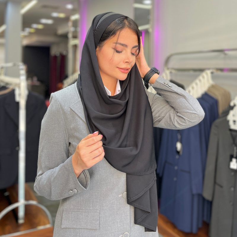 مقنعه مشکی تل دار