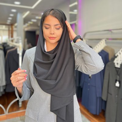 مقنعه مشکی تل دار