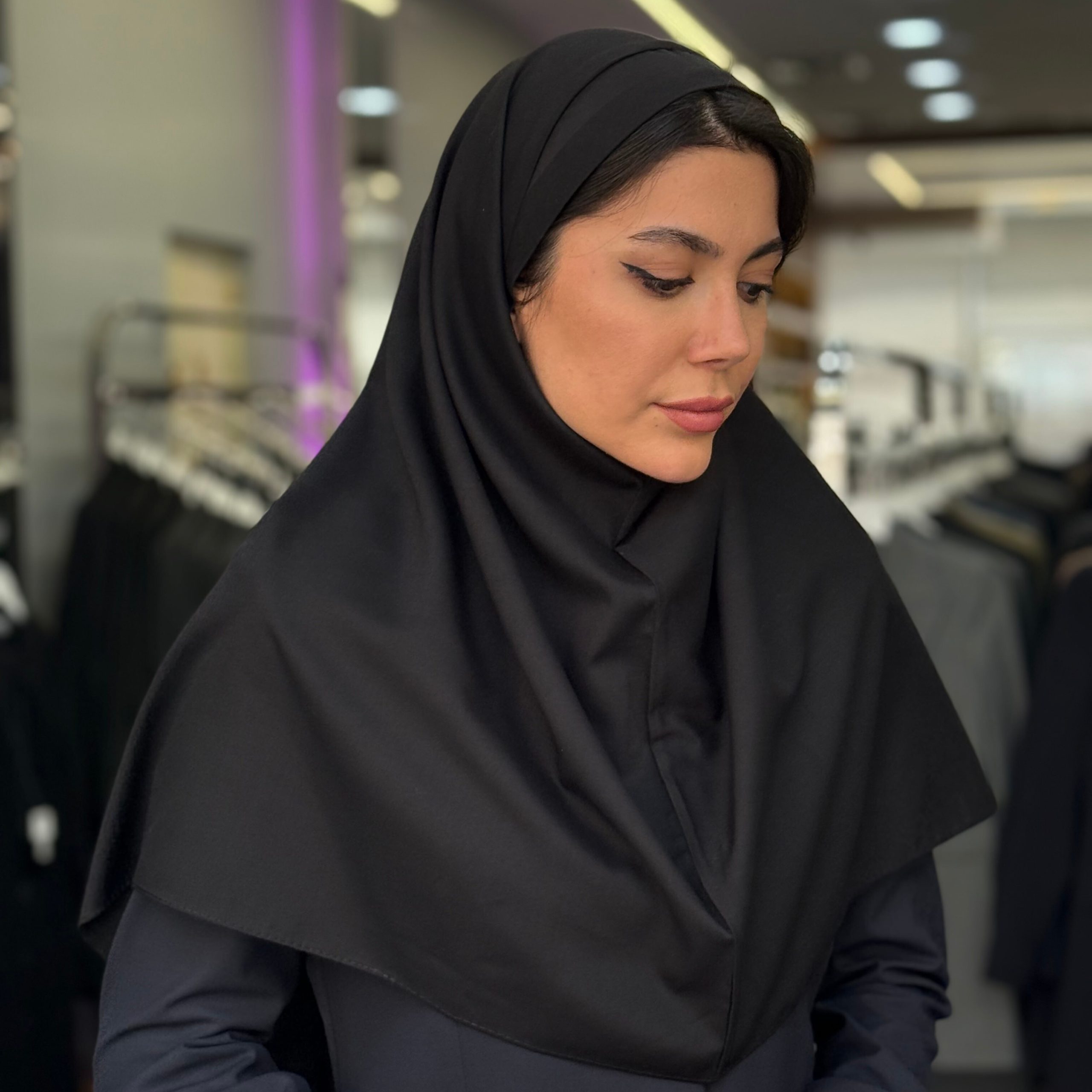 مقنعه تل دار مشکی مقنعه تل دار مشکی