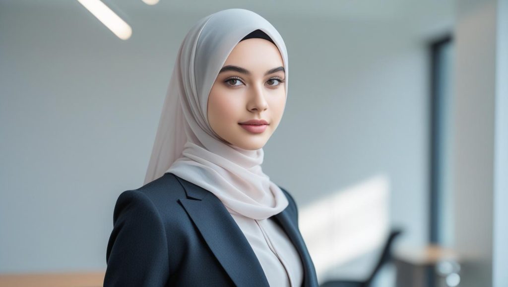 ۱. مقنعه نیماستایل (ترکیب روسری و مقنعه)