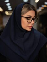 مقنعه کرپ سورمه ای