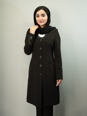 مانتو شلوار اداری فیونا مدل یقه بنددار