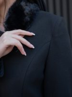 پالتو فوتر خزدار استین دوتیکه سنگدار - تصویر 6