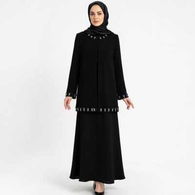 کت یقه گرد سنگ دوزی