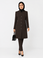 مانتو شلوار فیونا یقه ایستاده سگک دار - Image 2