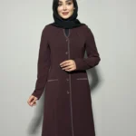 کرپ یقه گرد ساتن دار زرشکی