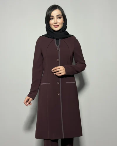 مانتو تک کرپ یقه گرد تک سایز