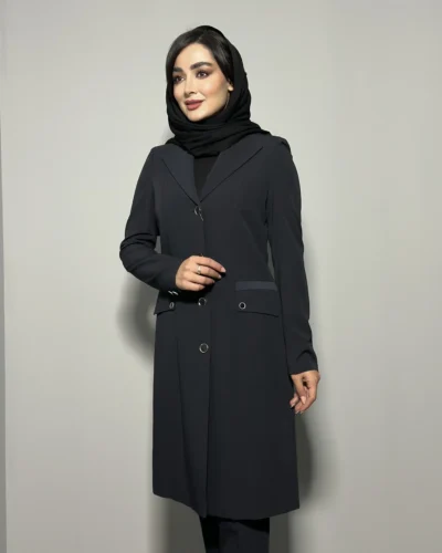 مانتو شلوار فیونا یقه آمریکایی نقاب دار