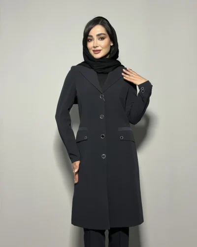 مانتو شلوار فیونا یقه آمریکایی نقاب دار