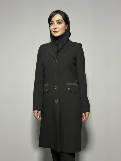 مانتو شلوار فیونا یقه آمریکایی نقاب دار